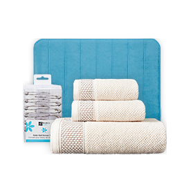 Bath Mat & Shower Curtain & Towels